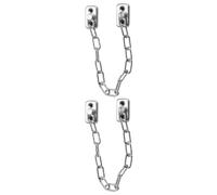 GOOHOCHY 2pcs Stainless Steel Window Chain Locks for Patio Doors and Sliding Windows Reusable and Reliable in Silver Colour for Household Security