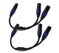 GOOHOCHY 2pcs to Microphone Cable Pin Mic Cord Solid Connectors Dual Female to Male Patch Wire for Professional Sound Equipment Amplifiers and Mixers