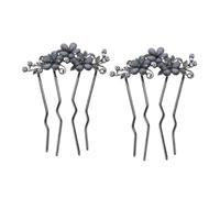 GOOHOCHY 2pcs U-shaped Leaf Hair Pins Vintage Bun Hair Accessories for Women Elegant French Prong Forks for Bridal Bridesmaids Updo Flexible Floral Chopsticks for Weddings and Daily Wear