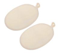 GOOHOCHY 2pcs White Synthetic Loofah Bathing Towels with Strong Decontamination Ability and Exfoliation Function, for Shower and Body Scrubbing