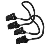 GOOHOCHY 2pcs Windproof Hat Strap Clips with Polyester Glasses Retainer for Daily Use and Cycling, Sturdy Multi-functional Eyewear Holder Strap with Secure Plastic Clips in Black