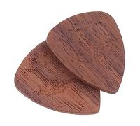 GOOHOCHY 2pcs Wooden Pick Guitar Plectrums for Folk Acoustic Guitar Compact Black Walnut Material