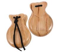 GOOHOCHY 2pcs Wooden Spanish Castanets Boys and Girls Percussion Instrument Musical Toys for Dance Safe Material for Preschoolers