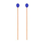 GOOHOCHY 2pcs Wool-head Drumsticks Percussion Mallets with Polyester Wood Handle, Easy to Master and Use, Solid and Stable Structure, Blue Colour, for Melody Creation