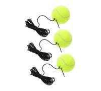 GOOHOCHY 3 Pcs Tennis Training Ball with String Chemical Fiber Rebound Ball for Single and Multiplayer Practice Compatible with Fixed Bases Sports Prop for Beginners and Group Training