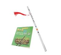 GOOHOCHY 304 Stainless Steel Dizi Flute Key of g Instruction Book, Vertical Chinese Wind Instrument Recorder for Beginners, Traditional Folk Woodwind Music Set
