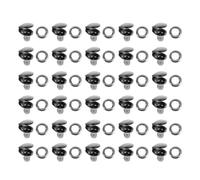 GOOHOCHY 30pcs Brass Boot Lace Hooks Buckles Set for Hiking Shoes Repair | Metal Fastening Rings, 8mm Gunmetal Finish, Iron Washer Included, for Outdoor Gear and Daily Footwear
