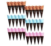 GOOHOCHY 30pcs Mini Realistic Ice Cream Cone Models for Decoration and Educational Use Adorable Simulation Sweet Dessert Props in Brown Pink Blue for