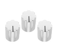 GOOHOCHY 3pcs Aluminum Alloy Guitar Control Knobs for Volume and Tone with Elegant Silver Finish, 12.5x15.5mm Size, Stable Performance and Enhanced Sound Clarity for Effect Pedals
