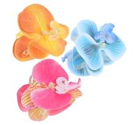 GOOHOCHY 3pcs Butterfly Flower Hair Clips for Women, Large Realistic Fabric Flower Barrettes with Nonslip Design, Elegant Hair Management Accessories for Weddings and Office Wear