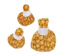 GOOHOCHY 3pcs Chinese Herbal Massage Balls Set - Natural Wormwood Warming Bags for Thai Therapy, Acupoint Health Packs in Large, Medium, Small Sizes - Traditional Chinese Medicine Heat Bags