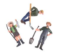 GOOHOCHY 3pcs Farm Worker Figurines Miniature Figures for Dollhouse Landscape Decor for Imaginative Play and Fairy Garden Display