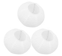 GOOHOCHY 3pcs Foldable Paper Lantern Lampshades D30cm X H20cm, Decorative Pendant Lamp Shades for Party and Home Lighting, Oval DIY Hanging Paper Lanterns