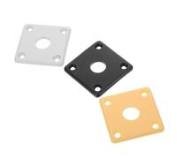 GOOHOCHY 3pcs Guitar Supplies Plastic Curved Square Jack Plate for Guitar Jack Assembly Suitable for Electric White and Black Options