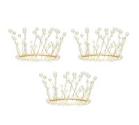 GOOHOCHY 3pcs Metal Crown Cake Decoration Set for Birthday Party and Event Cake Decorating Delicate and Beautiful with Random Colour and Fruit Random Color