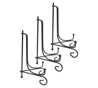 GOOHOCHY 3pcs Mini Iron Plate Holder Stands Black Wire Easel Display for Plates Photos Pictures Decorative Platter Phone Stand Metal Display Rack for Home Office