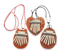 GOOHOCHY 3pcs Miniature Thumb Kalimba Portable Note Wooden Finger Piano Ergonomic Design for Beginners and Music Lanyard Included