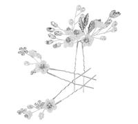 GOOHOCHY 3pcs Rhinestone Bridal Hair Pins Lightweight Floral Pearl U Shaped Hairpins Secure Fit Wedding Hair Accessories for Brides Versatile Headpiece Enhancing Confidence