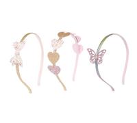 GOOHOCHY 3pcs Sequin Heart Hair Hoops for Girl Headbands Decorative Accessories Fit the Head Well for Birthdays and Halloween