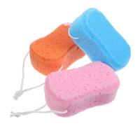 GOOHOCHY 3pcs Thick Pu Bath Sponges for Shower and Bathing, Soft Massage Bath Balls Rich Foam to Promote Healthy Skin, for Deep Scrubbing and Daily Body Cleaning Random Color
