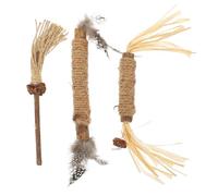 GOOHOCHY 3pcs Wooden Cat Teasers for Kittens Kitten for Teeth Grinding and Releasing Bad Emotion Sturdy Wear-resistant Cat Set