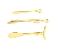GOOHOCHY 3pcs Zinc Alloy Face Cream Applicator Set Golden Finish for Mixing Cream and Improving Eye Skin, for Personal Home Use and Professional Beauty Salon Treatments