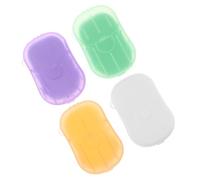 GOOHOCHY 4 Boxes Travel Soap Sheets Portable for Outdoor Hand Washing Lightweight Convenient for Travel Camping Hiking Skin Safe Soap Sheets Lavender Milk Lemon Scents Color
