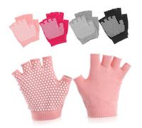 GOOHOCHY 4 Pairs Women S Non-slip Yoga Gloves Fingerless Breathable Fitness Gloves for Pilates Ballet Dance Workout with Sweat Absorption and Finger Ventilation in Black Gray Orange