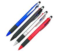 GOOHOCHY 4 Pcs Multipurpose Creative Ballpoint Pens with Stylus for School Season Decor, Featuring Smooth Writing, Metal Pen Holder, and 0.7mm Medium Tips, for Office and