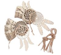 GOOHOCHY 40pcs DIY Wooden Dreamcatcher Kit for Bedroom Wall Decor Blank Smooth Wood Shapes for Painting Crafts Educational Art Activity Versatile Handmade Hanging Ornaments