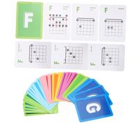 GOOHOCHY 49-Piece Guitar Chord Chart for Electric Acoustic Guitars Beginner's Music Notes Guide Fretboard Diagrams Easy-to-Read Chord Poster for Learning