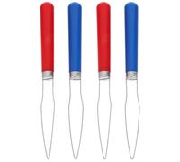 GOOHOCHY 4pcs Adaptive Dressing Aid Button Hooks with Comfort Grip Handles, Fast Clothing Button Puller Tools for Daily Living Assistance and Shirt Fastening Support