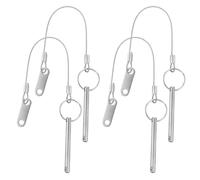 GOOHOCHY 4pcs Carbon Steel Quick Release Pins Ball Bearing Pin with Ring Spring Loaded Mechanism Enhanced Safety Lanyard Included for Vehicle Equipment Bimini Tops