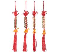 GOOHOCHY 4pcs Chinese Year Snake Pendants Traditional Year Ornaments for Festive Decoration Red and Feng Shui Hanging Charms for Bonsai Car Bag Symbolizing Blessing and Wealth