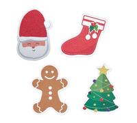 GOOHOCHY 4pcs Christmas Non-Scratch Wood Pulp Dish Sponges Absorbent Oil-Resistant Kitchen Scrubbers for Delicate Tableware and Cookware Cleaning Festive Holiday Sponge Cloths for