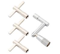 GOOHOCHY 4Pcs Drum Key Wrench Set for Drummers, Steel Quick Drumhead Removal and Replacement Tool with Plate Hand, Essential Continuous Motion Key for Fast Drum Kit Accessories