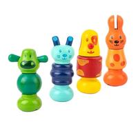 GOOHOCHY 4Pcs Educational Building Blocks with Screws for Year Olds Montessori Fine Motor Skill Natural Material Color Recognition and Creative Thinking Development