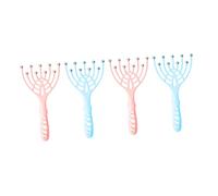 GOOHOCHY 4Pcs Ergonomic Head Claw Massager Tool for Stress Relief Manual Spa Muscle Relaxer with Durable Bead Design for Scalp Circulation Head Care