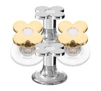 GOOHOCHY 4pcs Flower-Shaped Toilet Tank Button Handle Replacement Parts Easy Installation Plastic Material Efficient Solution for Bathroom Toilet Flush Button Repair