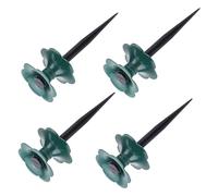 GOOHOCHY 4Pcs Garden Hose Guide Spikes Heavy Duty Winding Wheels Support Stakes for Lawn and Plant Protection Easy to Install Path Crossing Hose Organizer