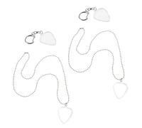 GOOHOCHY 4Pcs Guitar Pick Holder Case with Heart-Shaped Keychains and Necklaces, Portable Plectrum Storage Box for Bass, Ukulele, and Guitar Players