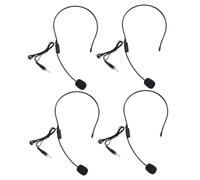GOOHOCHY 4pcs Headset Microphone Earhook One-way Condenser Mic for Teachers Tour Guides Comfortable and Design Suitable for Various