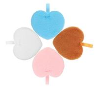 GOOHOCHY 4Pcs Heart Shaped Portable Makeup Powder Breathable Cosmetic for Loose Powder Foundation and Blush for Easy Application and Cleaning