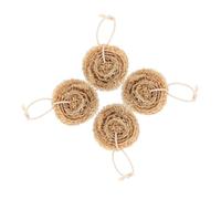 GOOHOCHY 4pcs Loofah Sponge Natural Loofah Dish Scrubber for Kitchenware Cleaning Multi Functional Dish Washing Tool Kitchen Brush for Pan Scrubbing