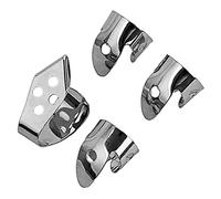 GOOHOCHY 4pcs Metal Finger Picks for Guitar and Ukulele and Stylish Plectrums Holes for Thumb and Index Finger for Acoustic Guitar and Banjo Players