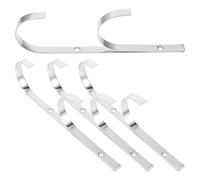 GOOHOCHY 4pcs Metal Swimming Pool Pole Hangers Multi-Use Storage Hooks for Pool Equipment and Garden Tools Silver Sturdy Hooks for Outdoor Pole Organization