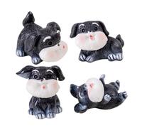 GOOHOCHY 4Pcs Miniature Resin Dog Statues Smooth Surface Puppy Figurines for Birthday Party Cake Decorations Home Table Cabinet Display