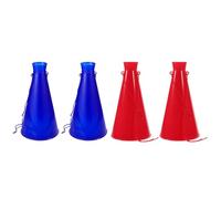 GOOHOCHY 4pcs Plastic Cheer Megaphone for Sporting Events Stadium Horn Noise Maker Loud Noisemakers for Football Games School Outdoor Activities Party Favors Red Blue Colors