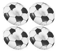 GOOHOCHY 4pcs PVC Inflatable Football Floating Cup Holders Set Inflatable Drink Holders for Pool and Beach Use Portable Inflating Cup for Outdoor Fun