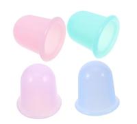 GOOHOCHY 4pcs Silicone Cupping Cups for Body and Facial Massage Vacuum Cups for Face Neck Back and Legs